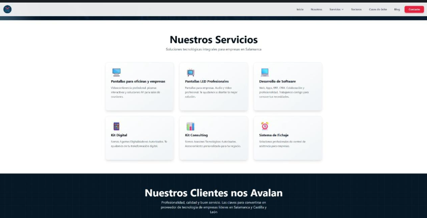 Captura del proyecto Webs de empresa y asociaciones