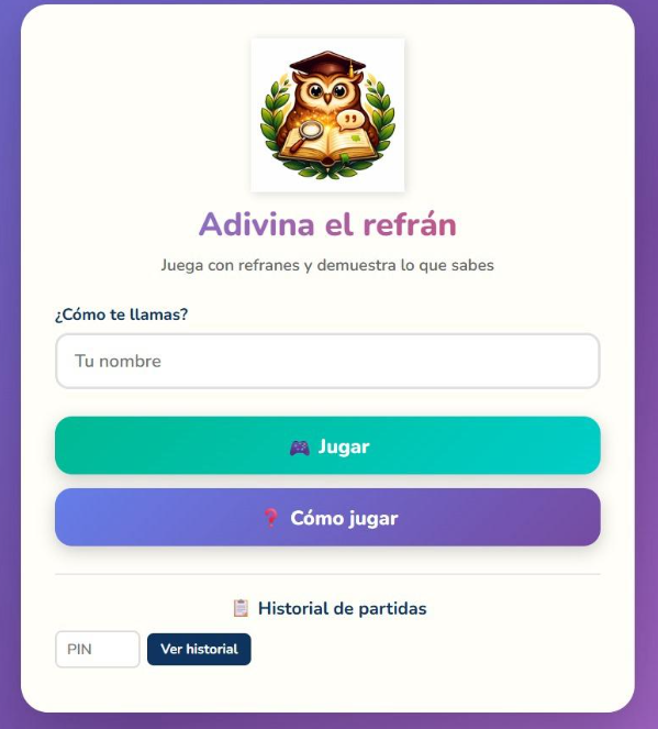 Captura del proyecto Refranes